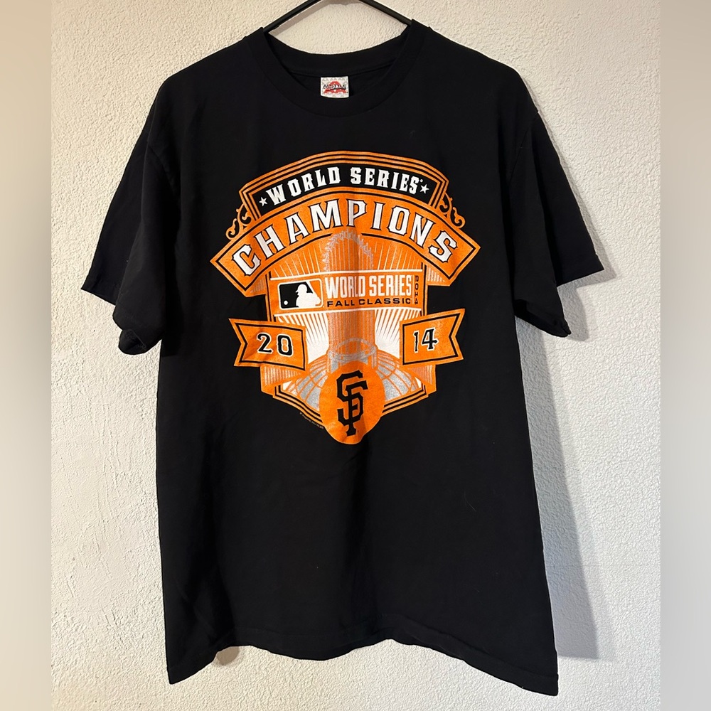 Alstyle San Francisco Giants 2014 World Series Champions Black Cotton T-Shirt L